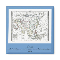 1806 Map - L'Asie Refrigerator Magnet