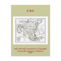 1806 Map - L'Asie Post Card