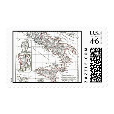 1806 Map - L'Italie (Sud) Postage Stamp by ZephyrusBooks