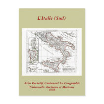 1806 Map - L'Italie (Sud) postcards by ZephyrusBooks 1806 Map - L'Italie (Sud) postcards