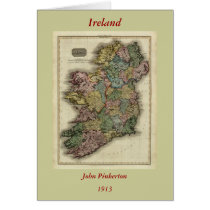 1813 Ireland Map by John Pinkerton cards