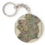 1813 Ireland Map by John Pinkerton Keychain