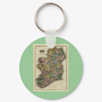 1813 Ireland Map by John Pinkerton keychains