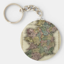 1813 Ireland Map by John Pinkerton Keychain