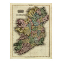 1813 Ireland Map by John Pinkerton posters