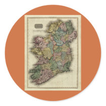 1813 Ireland Map by John Pinkerton stickers