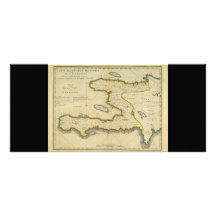 1814 Haiti Map by Mathew Carey Custom Rack Cards