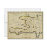 1814 Haiti Map by Mathew Carey Custom Invitations
