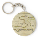 1814 Haiti Map by Mathew Carey Keychains