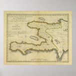 1814 Haiti Map by Mathew Carey Poster
