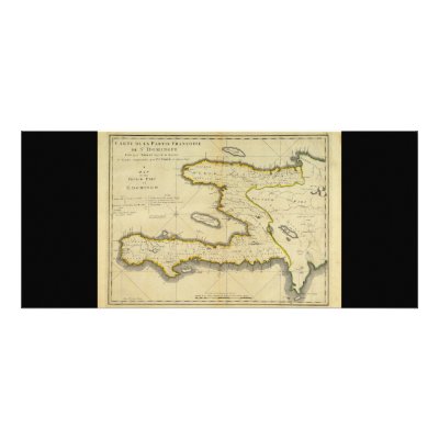 1814 Haiti Map by Mathew Carey Custom Rack Cards by ZephyrusBooks