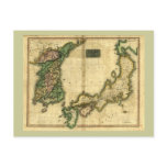 1815 Map of Korea and Japan Postcards