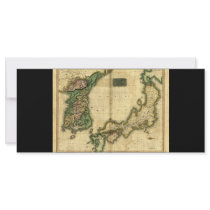 1815 Map of Korea and Japan Rack Card