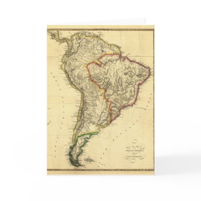 1817 Map of South America Greeting Card by ZephyrusBooks