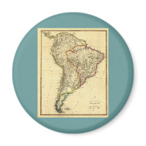 1817 Map of South America Fridge Magnets
