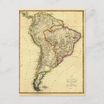 1817 Map of South America Postcard
