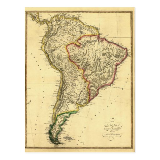 1817 Map of South America Postcard