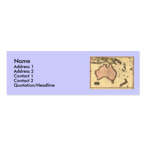 1818 Australasia  Map - Australia, New Zealand Business Card Template