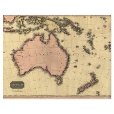 1818 Australasia  Map - Australia, New Zealand Custom Flyer by ZephyrusBooks