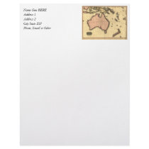1818 Australasia  Map - Australia, New Zealand Letterhead Design