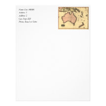 1818 Australasia  Map - Australia, New Zealand Letterhead Design
