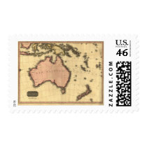 1818 Australasia  Map - Australia, New Zealand Stamps