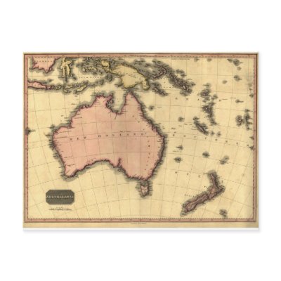 1818 Australasia  Map - Australia, New Zealand Postcards by ZephyrusBooks
