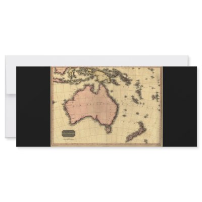 1818 Australasia  Map - Australia, New Zealand Customized Rack Card by ZephyrusBooks