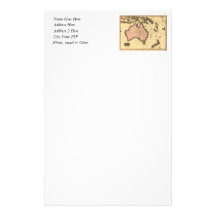 1818 Australasia  Map - Australia, New Zealand Stationery Design