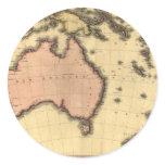 1818 Australasia  Map - Australia, New Zealand Round Stickers