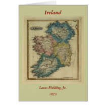 1823 Ireland map by Lucas Fielding Jr cards