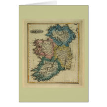 1823 Ireland map by Lucas Fielding Jr Card