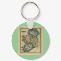 1823 Ireland map by Lucas Fielding Jr keychains