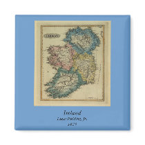 1823 Ireland map by Lucas Fielding Jr Fridge Magnets