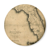 1823 Map of Florida Fridge Magnets