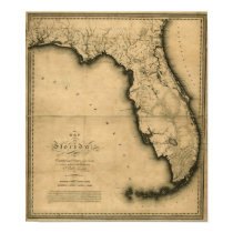 1823 Map of Florida posters