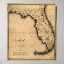 1823 Map of the Florida Print