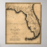1823 Map of the Florida Print