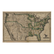 1823 Map of the United States posters