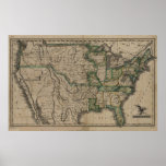 1823 Map of the United States Posters