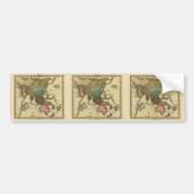 1825 Map of Asia by Henry Tanner Bumper Sticker