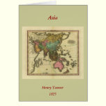 1825 Map of Asia by Henry Tanner cards