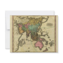 1825 Map of Asia by Henry Tanner Personalized Invitation