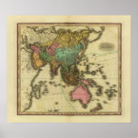 1825 Map of Asia by Henry Tanner Poster