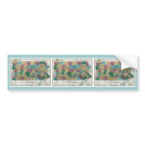 1829 Pennsylvania Map Bumper Stickers