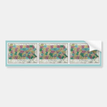 1829 Pennsylvania Map Bumper Stickers