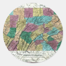 1829 Pennsylvania Map Stickers