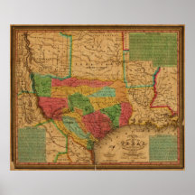 1835 Map of TEXAS Posters