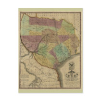 1837 Map of Texas, with Parts of the Adjoining Sta postcards by ZephyrusBooks 1837 Map of Texas, with Parts of the Adjoining Sta postcards