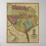 1837 Texas Map with Parts of the Adjoining States Print